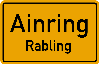Ortsschild Ainring Rabling