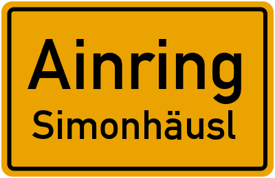 Ortsschild Ainring Simonhäusl