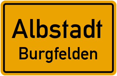 Ortsschild Albstadt Burgfelden