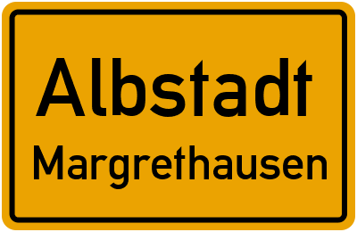 Ortsschild Albstadt Margrethausen