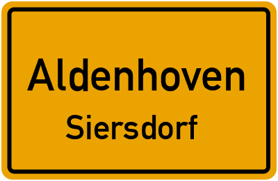 Ortsschild Aldenhoven Siersdorf