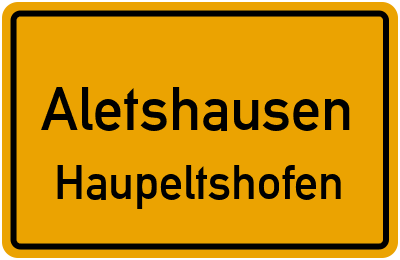 Straßenverzeichnis Aletshausen Haupeltshofen