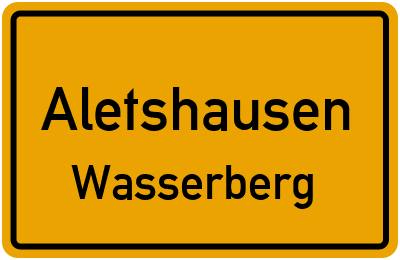 Straßenverzeichnis Aletshausen Wasserberg