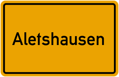 Ortsschild von Aletshausen in Bayern