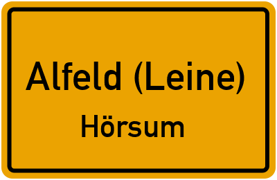 Ortsschild Alfeld (Leine) Hörsum