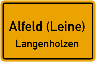 Ortsschild Alfeld (Leine) Langenholzen