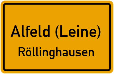 Ortsschild Alfeld (Leine) Röllinghausen