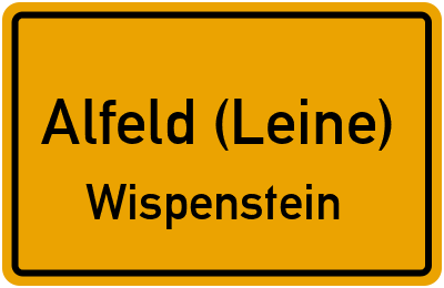 Ortsschild Alfeld (Leine) Wispenstein