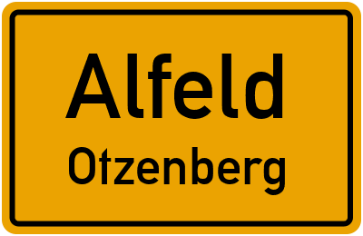 Ortsschild Alfeld Otzenberg