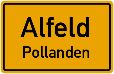 Ortsschild Alfeld Pollanden