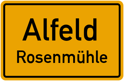Ortsschild Alfeld Rosenmühle