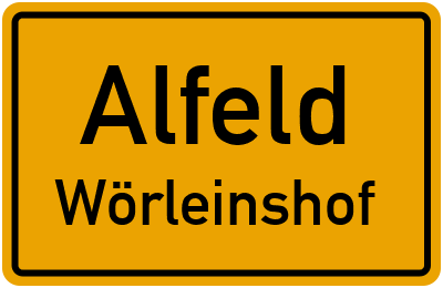 Ortsschild Alfeld Wörleinshof