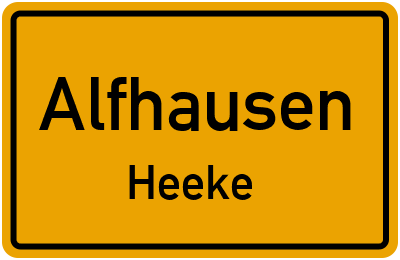 Ortsschild Alfhausen Heeke
