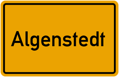Ortsschild von Gemeinde Algenstedt in Sachsen-Anhalt