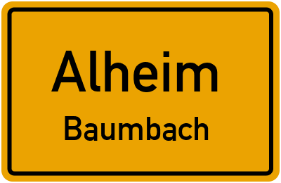 Ortsschild Alheim Baumbach