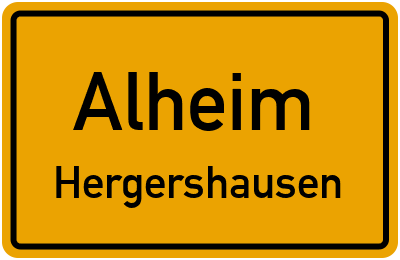 Ortsschild Alheim Hergershausen