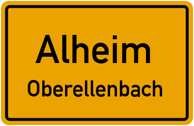 Ortsschild Alheim Oberellenbach