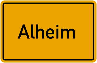 Ortsschild von Alheim in Hessen