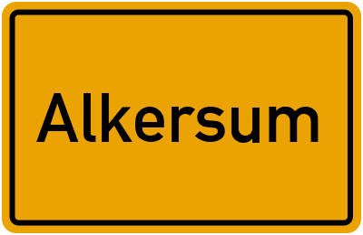 Ortsschild von Gemeinde Alkersum in Schleswig-Holstein