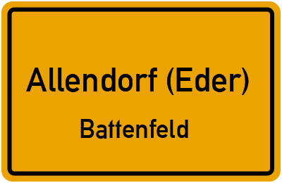 Straßenverzeichnis Allendorf (Eder) Battenfeld