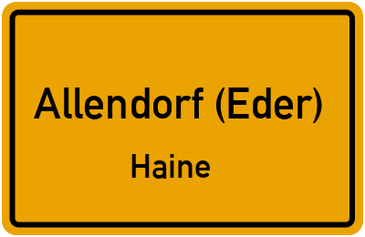 Straßenverzeichnis Allendorf (Eder) Haine