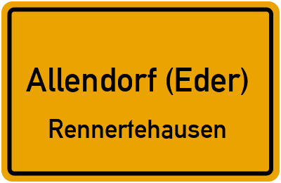 Straßenverzeichnis Allendorf (Eder) Rennertehausen