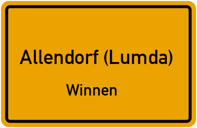Ortsschild Allendorf (Lumda) Winnen