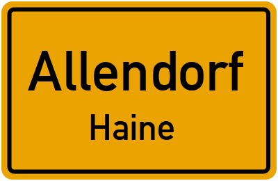 Straßenverzeichnis Allendorf Haine