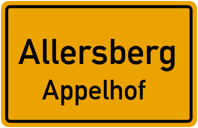 Ortsschild Allersberg Appelhof