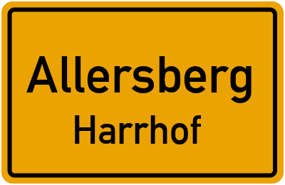 Ortsschild Allersberg Harrhof