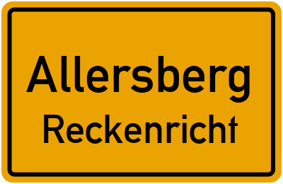 Ortsschild Allersberg Reckenricht