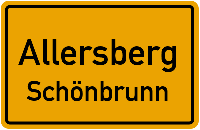 Ortsschild Allersberg Schönbrunn