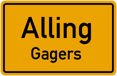 Ortsschild Alling Gagers