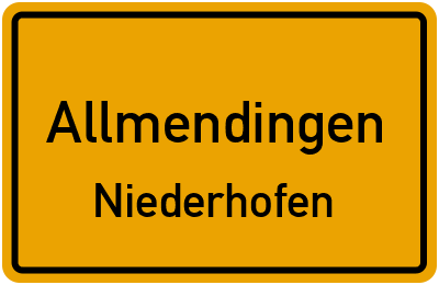 Ortsschild Allmendingen Niederhofen