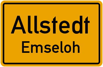 Ortsschild Allstedt Emseloh