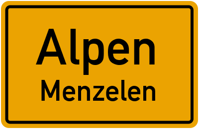 Straßenverzeichnis Alpen Menzelen
