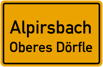 Straßenverzeichnis Alpirsbach Oberes Dörfle