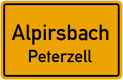Ortsschild Alpirsbach Peterzell