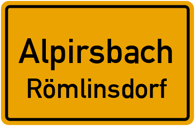 Ortsschild Alpirsbach Römlinsdorf