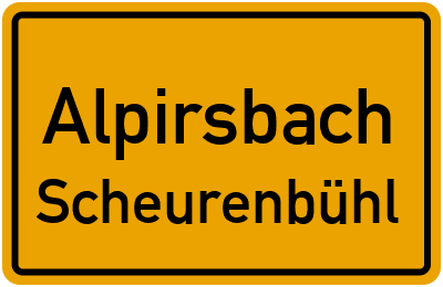 Straßenverzeichnis Alpirsbach Scheurenbühl