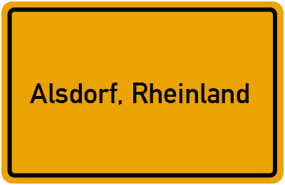 Ortsschild von Stadt Alsdorf, Rheinland in Nordrhein-Westfalen