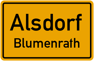 Ortsschild Alsdorf Blumenrath