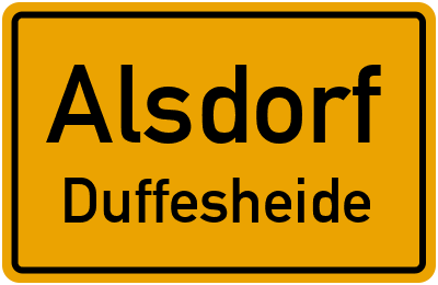 Ortsschild Alsdorf Duffesheide