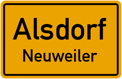 Ortsschild Alsdorf Neuweiler