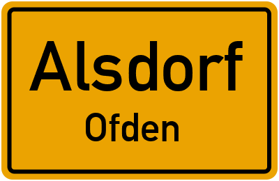 Ortsschild Alsdorf Ofden