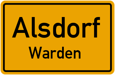 Ortsschild Alsdorf Warden