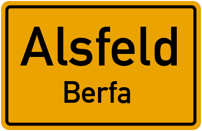 Straßenverzeichnis Alsfeld Berfa