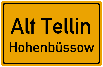 Straßenverzeichnis Alt Tellin Hohenbüssow