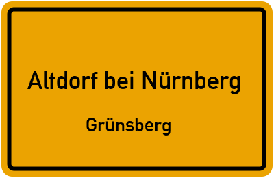 Straßenverzeichnis Altdorf bei Nürnberg Grünsberg