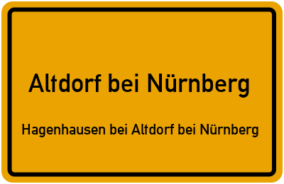 Straßenverzeichnis Altdorf bei Nürnberg Hagenhausen bei Altdorf bei Nürnberg